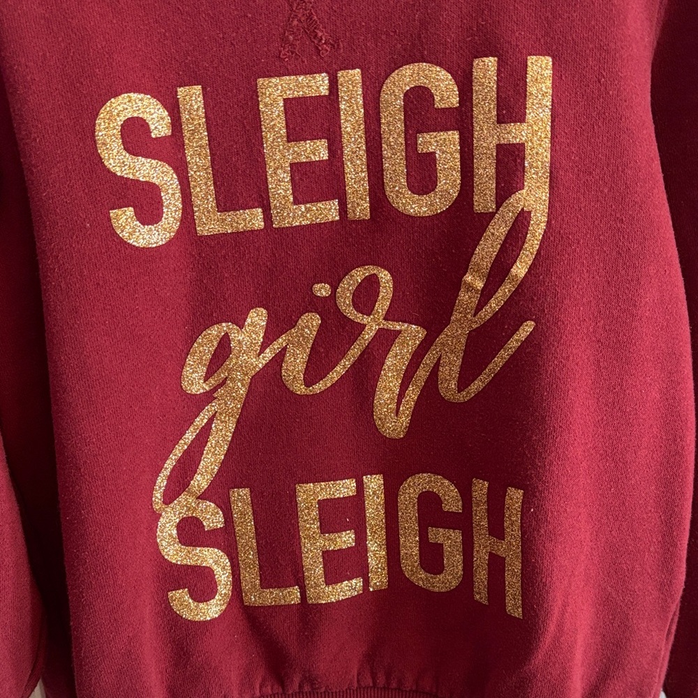 Girls’ Burgundy Winter Graphic Sweatshirt - Size 4